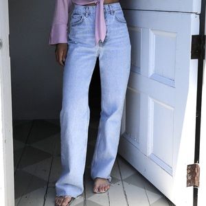 Zara Pale Blue Wide Leg Jean